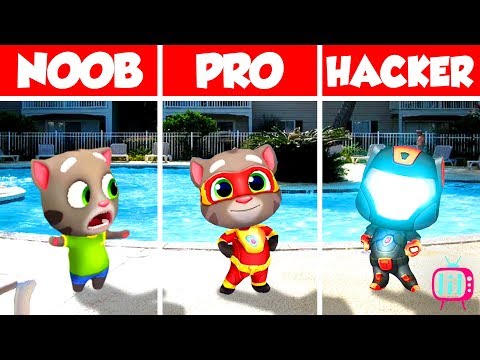 NOOB VS PRO VS HACKER!💪😂 TALKING TOM VS HERO TOM VS HACKER TOM! | android ios gameplay 1080p