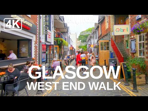 [4K] Glasgow, Scotland West End Walk - Ashton Lane to Botanical Gardens (pt 1)