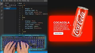 ASMR Programming - Product Card Hover Effect - Cocacola Card UI Design With HTML CSS