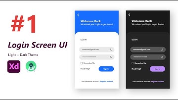 Modern Login Screen UI Design - Light & Dark Theme | Part 1 | Adobe XD