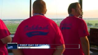 First day of EAA, Up in one of the busiest air traffic control towers in the world