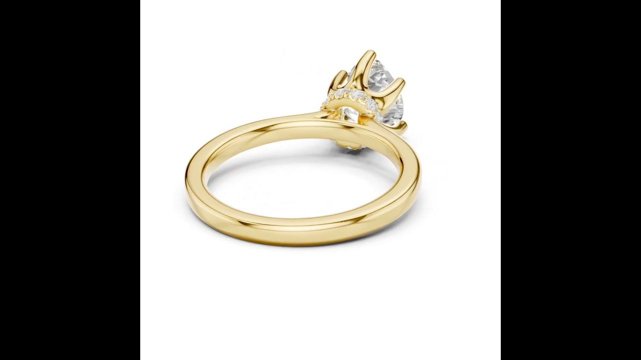 Pear Solitaire Diamond With Wrap Hidden Halo Ring