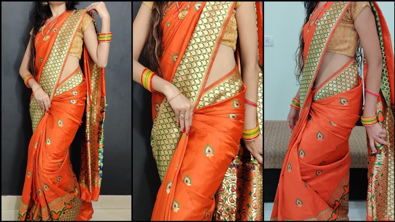 New Style Saree Draping | नये तरीके से साड़ी पहनना सिखे | unique style saree  wearing - YouTube