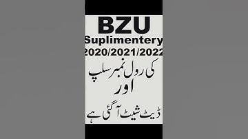 BZU ROLL NUMBER SLIP A GAI HA ADMISSION 2020/2021/2022 KA LIYA