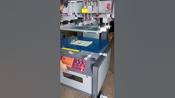 Auto vertical type screen printing machines with tunnel Uv dryer test video Www.Tamprinter.com