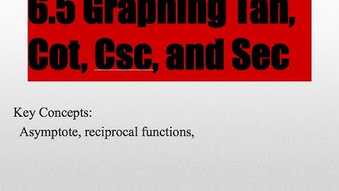 Trigonometry_6.5 Graphing Tan, Cot, Sec, Csc