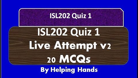 ISL202 quiz 1 Spring 2021 ||version 2|| live attempt By Helping Hands
