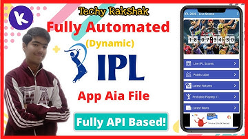 Fully Automated Feature Loaded  IPL 2020  App Aia File| Made with Kodular | Mit App Inventor