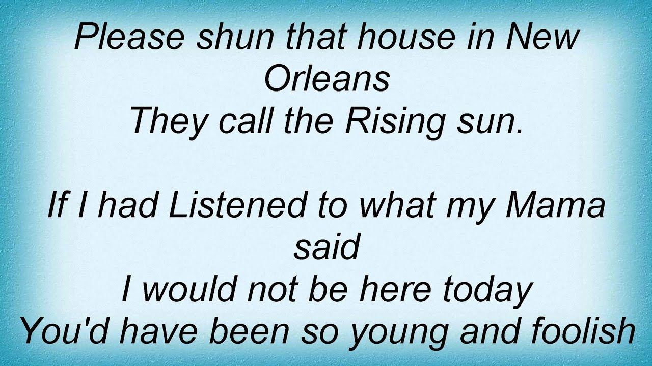 Leadbelly The House Of The Rising Sun Lyrics YouTube