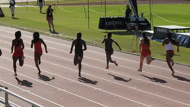 2021 AAC 100m women Tristan Evelyn 11.14, Garza, C...