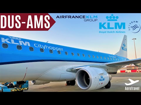 KLM CITYHOPPER TRIPREPORT | EMBRAER 170/175 | DÜSSELDORF - AMSTERDAM | 25 MINUTE FLIGHT 4K ULTRA HD
