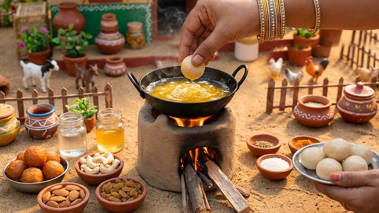 Miniature Gulab Jamun Indian Style 🍯✨ Soft Indian Dessert in Sugar Syrup