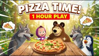 Make & Serve Delicious Pizza for Friends 🍕 | Masha and the Bear My Friends | 1 Hour Mega Compilation screenshot 3