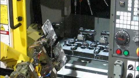 Meredith Machinery - Robot Loading Robodrill thru the front Auto Door 2