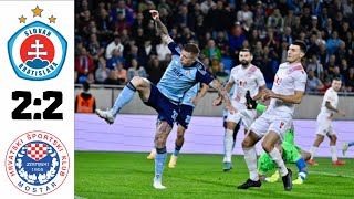 SLOVAN BRATISLAVA VS HŠK ZRINJSKI MOSTAR 2.PREDKOLO LIGY MAJSTROV 2.ZÁPAS (ZOSTRIH GÓLOV)