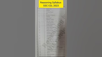 Reasoning Syllabus 🎯💯📚for SSC CGL 2023🔥 #ssccgl2023 #cgl #chsl #ssccgl #reasoning