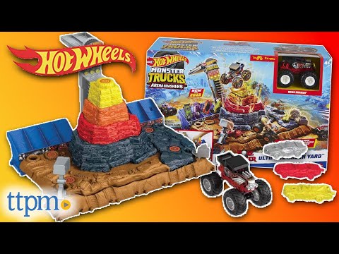 Hot Wheels Monster Trucks Arena Smashers Bone Shaker Ultimate Crush Yard