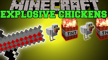 Minecraft: EXPLOSIVE CHICKENS! (CHICKEN LAUNCHER, EXPLODING PETS, & MORE!) Mod Showcase