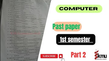 Computer  past paper |  kmu  | solved past paper | mcqs with answer