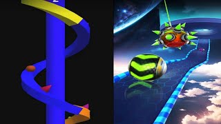 Satisfying Mobile Game: Rolling Helix Vs Space Rolling Balls Race Video screenshot 3