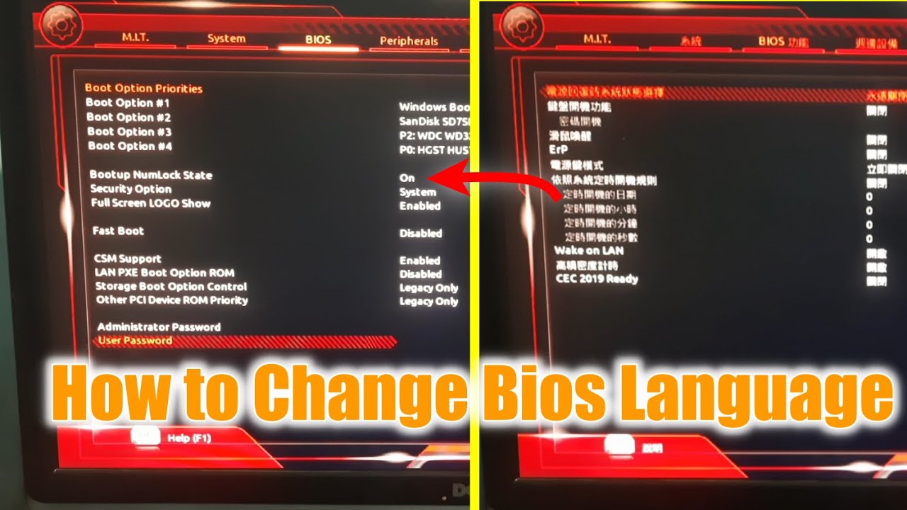 How to Change BIOS language to English Change bios language from