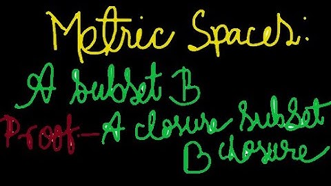 Metric Spaces: Proof That A Subset B Closure | Jak Higher Mathematics