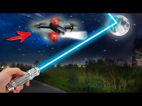 ДОСТАЛ ДО ЛУНЫ МОЩНЫМ ЛАЗЕРОМ в 10000 МИЛИВАТ  - 2 ЧАСТЬ..  ЗАПУСТИЛ ДРОН с ТЕПЛОВИЗОРОМ