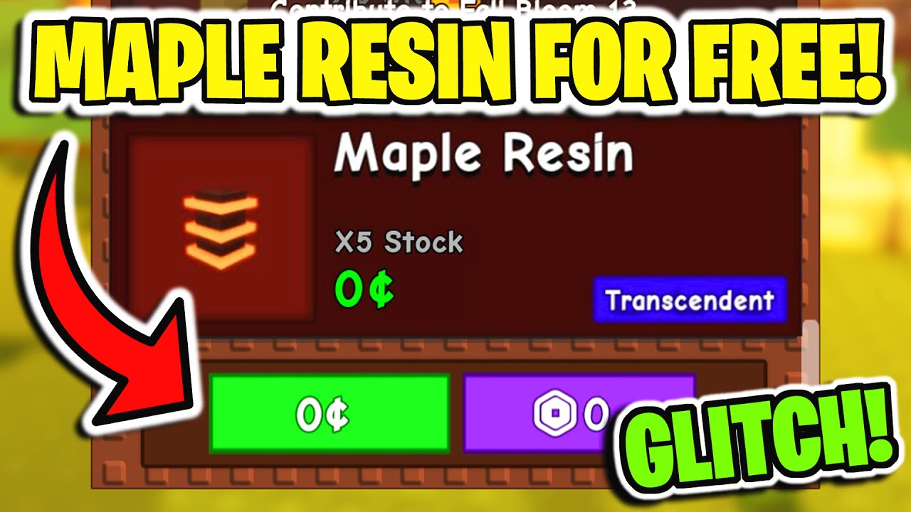 Maple Reisin HOW TO GET MAPLE RESIN IN GROW A GARDEN FOR FREE - YouTube