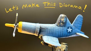 Let's Make a WW2 Corsair Diorama Using 3D Printing and Clay Sculpting Techniques!