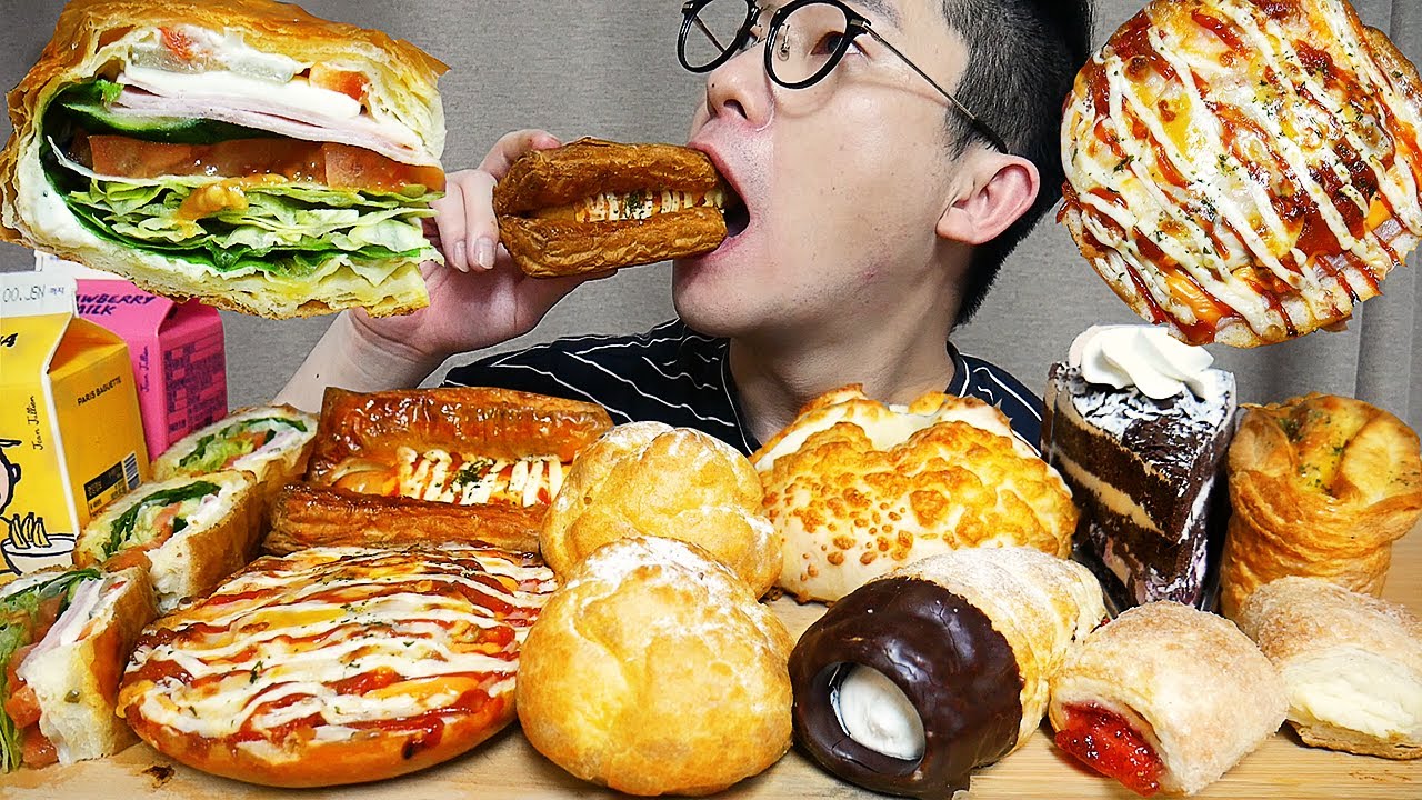 MUKBANG 저도 빵먹을줄알아요ㅎ 파리바게트 각종 빵 먹방 DESSERT ASMR EATING SHOW