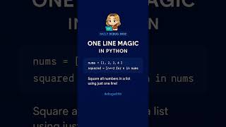 make your code shorter and cleaner #python #100daysofcode #coding squared = [n**2 for n in nums]