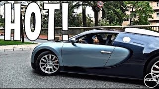 HOT GIRL Driving Bugatti Veyron in Monaco!! Girl Drives Bugatti Veyron 16 4 In Monaco Start Up Epic Combo S 1080p Hd