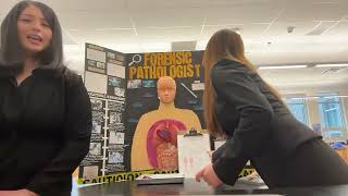 HOSA Healthcare Display 2025 - Seneca Valley Highschool Zoya A and Tiffany P (Forensic Pathologist)