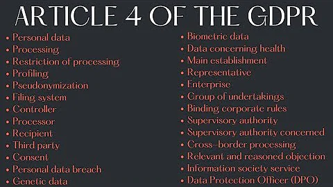 GDPR Article 4 – All 26 Definitions Explained with Real-Life Examples