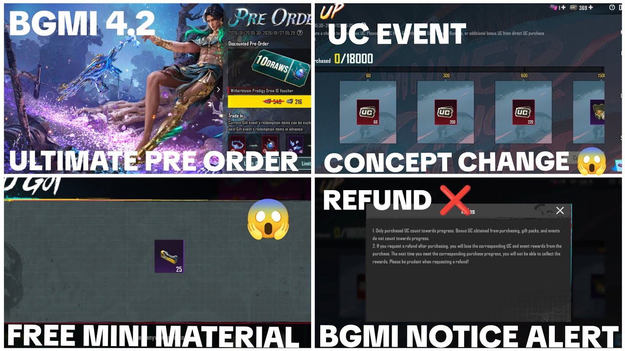 Uc up event new pre order 4.2 free mini material UC event notice no refund alert 