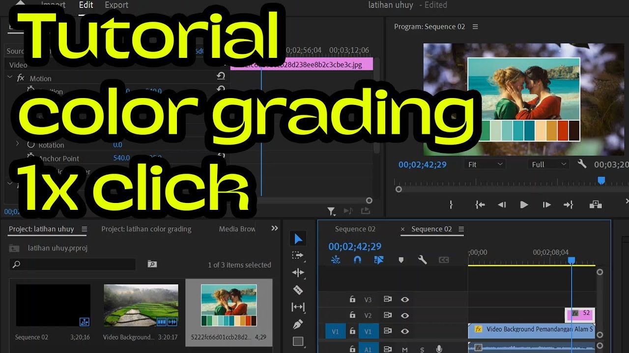 One Click Color Grade Tutorial jiplak color grading 1x click ! emang bisa ?? | Adobe Premiere ...