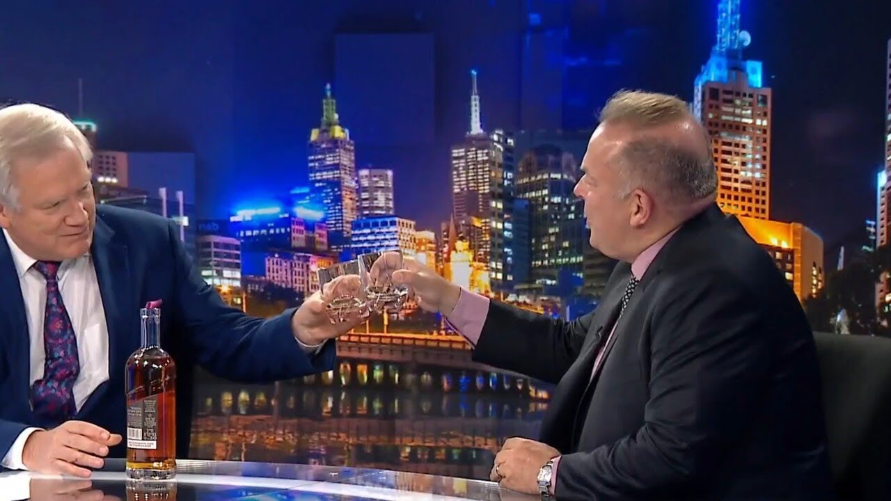 Andrew Bolt and Kimberley Kitching’s husband raise a toast to late senator