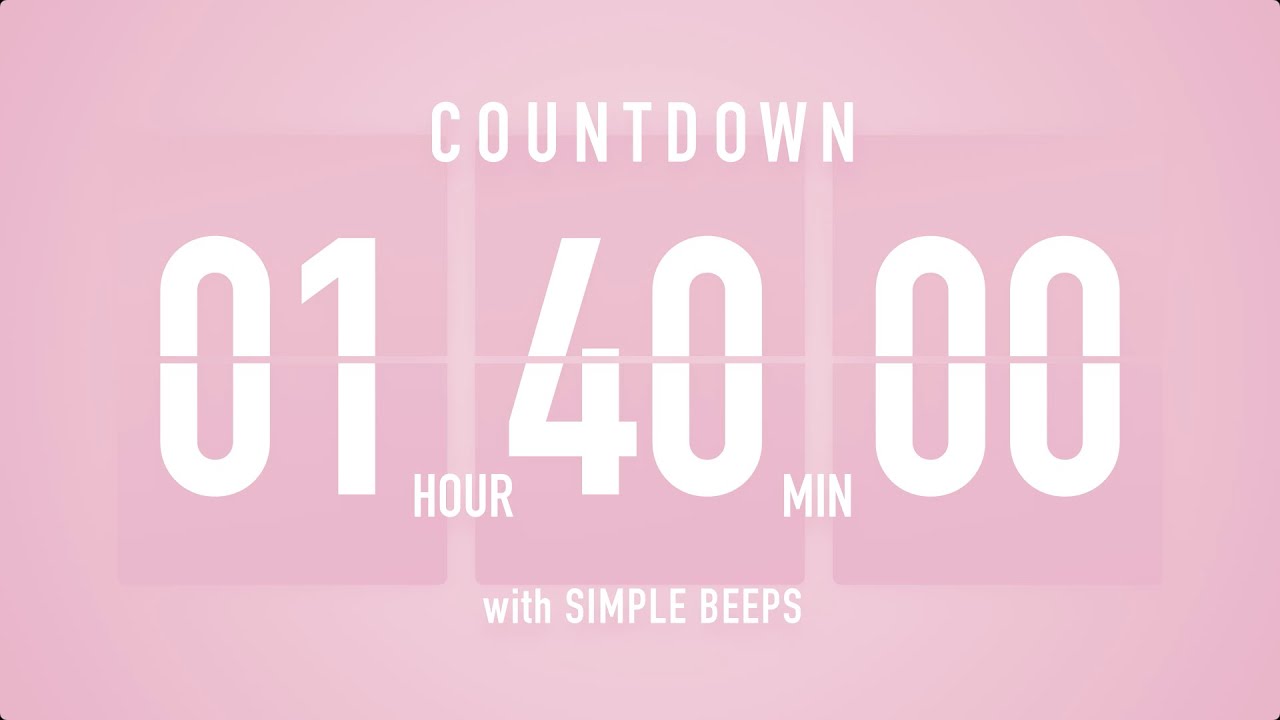 1 Hour 40 Minute Countdown Timer 🌸 Flip Clock with Simple Beeps 🔔 adlı videoyu YouTube'da izle 1 Hour 40 Minute Countdown Timer 🌸 Flip Clock with Simple Beeps 🔔 adlı videoyu YouTube'da izle