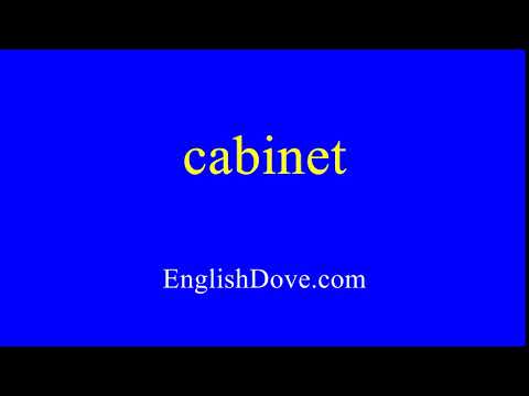 how to pronounce cabinet in american english. - youtube