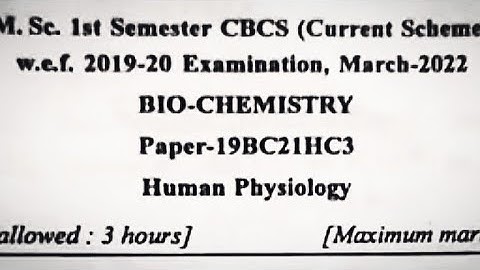 Human Physiology questions paper 2022 | msc biochemistry | MDU Rohtak