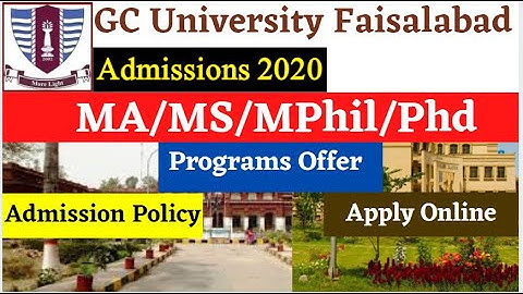 GC university Faisalabad Post graduate admission 2020|| Apply Online