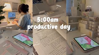5:00AM PRODUCTIVE DAYπ· study vlog, day in my life, taking notes, romanticizing lifeΛ ΰΌ