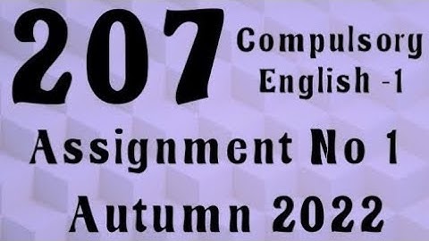 AIOU Code 207 Solved Assignment No.1 Autumn 2022 #aiou #aiousolveassignments