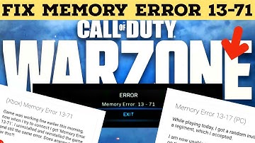 How to Fix Call Of Duty Warzone Memory Error 13 71 in Xbox & PS4?