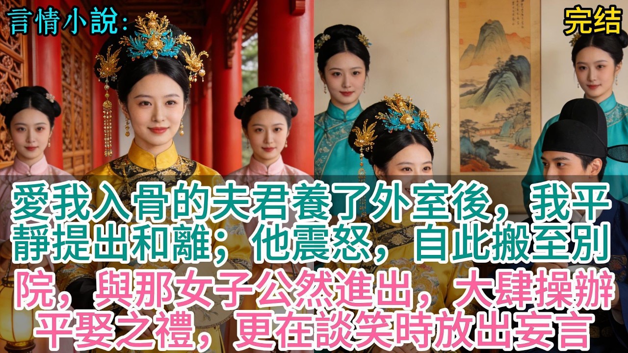 愛我入骨的夫君養了外室後，我平靜提出和離；他震怒，自此搬至別院，與那女子公然進出，大肆操辦平娶之禮，更在談笑時放出妄言