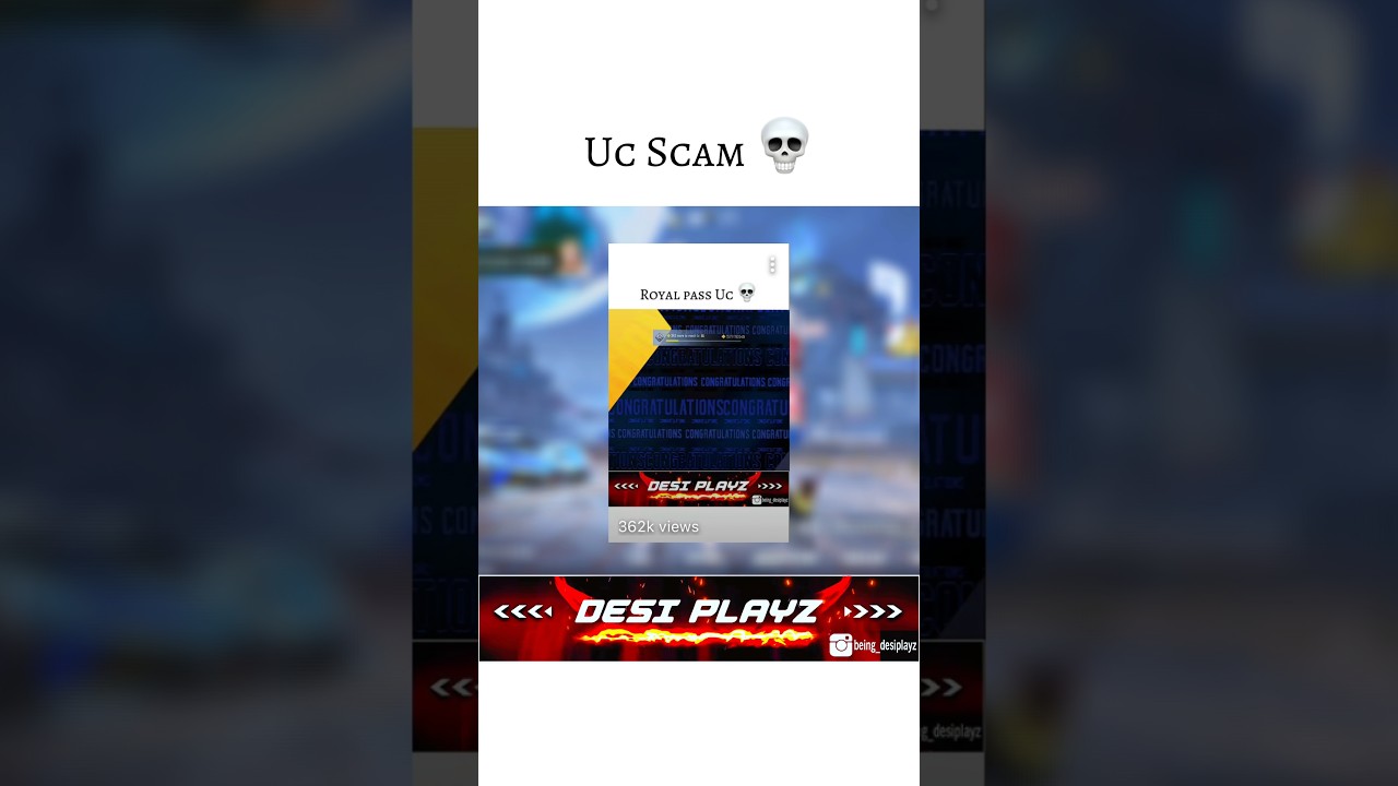 Uc Scam 💀 Be Aware 60 Uc 🙃! #bgmi #shorts #desiplayz