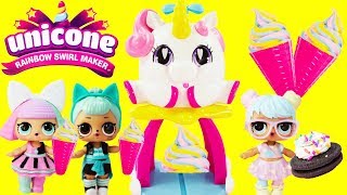 unicorn ice cream maker lol surprise dolls bon bontrouble maker and pranksta unicone swirl maker