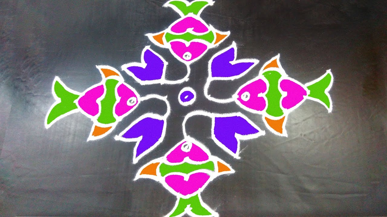 270 - Simple Muggulu | Easy Rangoli Designs with Kolam Rangoli Art ...