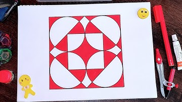 Geometric Square Design || Geometric Square Art || Square Geometric Art Drawing || Learn & Art