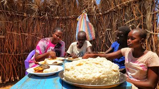 African Village life/How to cook Pumpkin and beans Traditionally in the village/#food#africa